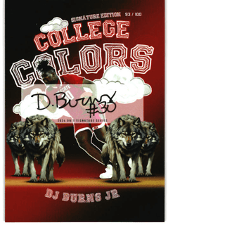 DJ Burns Jr 2024 Onit Signature Series College Colors NC State Numbered 93/100