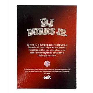 DJ Burns Jr 2024 Onit Signature Series College Colors NC State Numbered 6/100