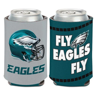 Front and back image of this Philadelphia Can Cooler Fly Eagles Fly