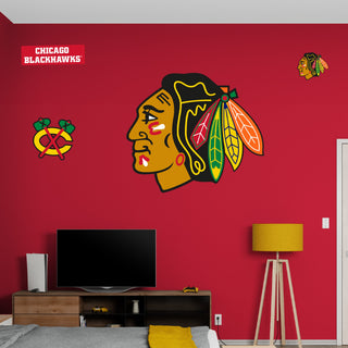 Chicago Blackhawks - RealBig Logo Collection - Official NHL - Reusable Vinyl Wall Decals