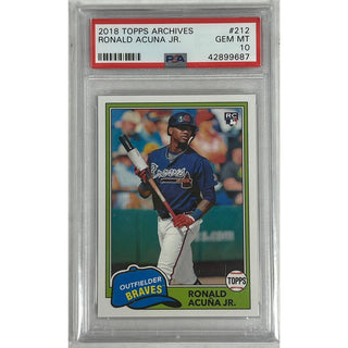 Ronald Acuna Jr 2018 Topps Archives #212 PSA 10