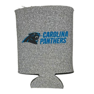 Koozie: Carolina Panthers - Silver Glitter