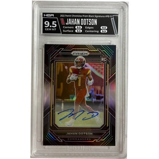 Jahan Dotson: 2022 Panini Chronicles Prizm Black Signatures #PB-15 HGA 9.5