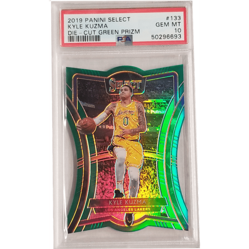 Kyle Kuzma: 2019 Panini Select Die-Cut Green Prizm #133 PSA 10