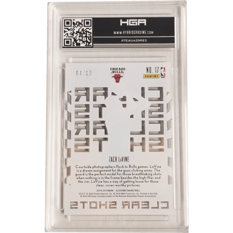 Zach LaVine: 2019-20 Panini Illusions Clear Shots Gold #17 HGA 9.5