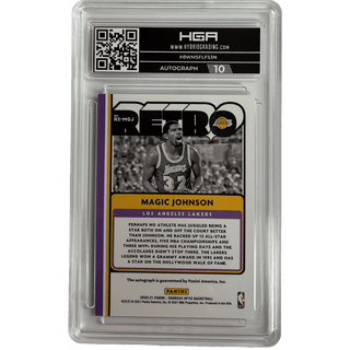 Magic Johnson: 2020-21 Panini Donruss Optic Retro Series Signatures #RS-MGJ HGA 9.5