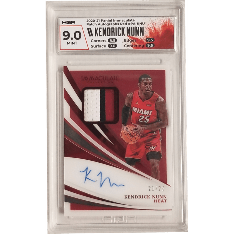 Kendrick Nunn: 2020-21 Panini Immaculate Patch Autographs Red #PA-KNU HGA 9.0