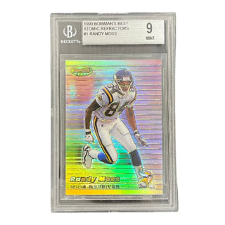 Randy Moss 1999 Bowmans Best Atomic Refractors Beckett 9