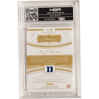 RJ Barrett 2019-20 Panini Flawless Collegiate Rookie Patch Autograph Ruby #103 HGA 9.5