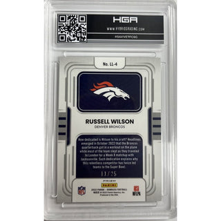 Russell Wilson: 2022 Panini Donruss Optic Legendary Logos Black Pandora #LL-4 HGA 9.5