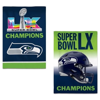 Seattle Seahawks 2 Sided Super Bowl LX Champions Banner