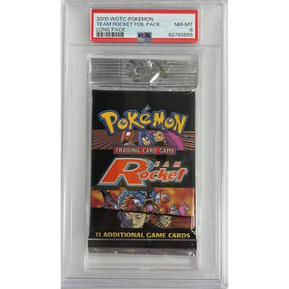 Team Rocket 2000 WOTC Pokémon Long Foil Pack PSA 8