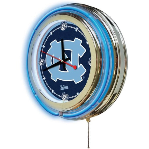 Clock: North Carolina Tar Heels - Neon