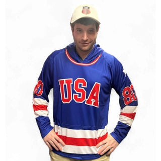Miracle on Ice USA Hockey 1980 Lightweight Blue Hoodie