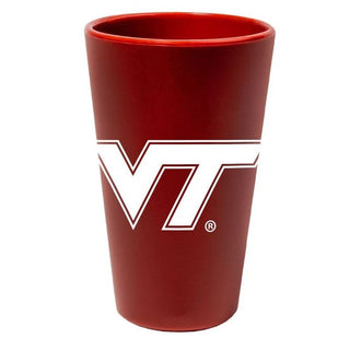 Silicone Pint Glass: Virginia Tech Hokies 16oz - Dark Red