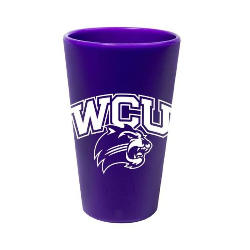 Silicone Pint Glass: Western Carolina Catamounts 16oz - Purple