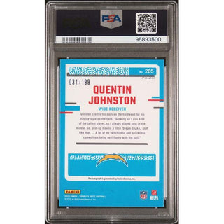 Quentin Johnston 2023 Panini Donruss Optic Autograph #265 – PSA 10