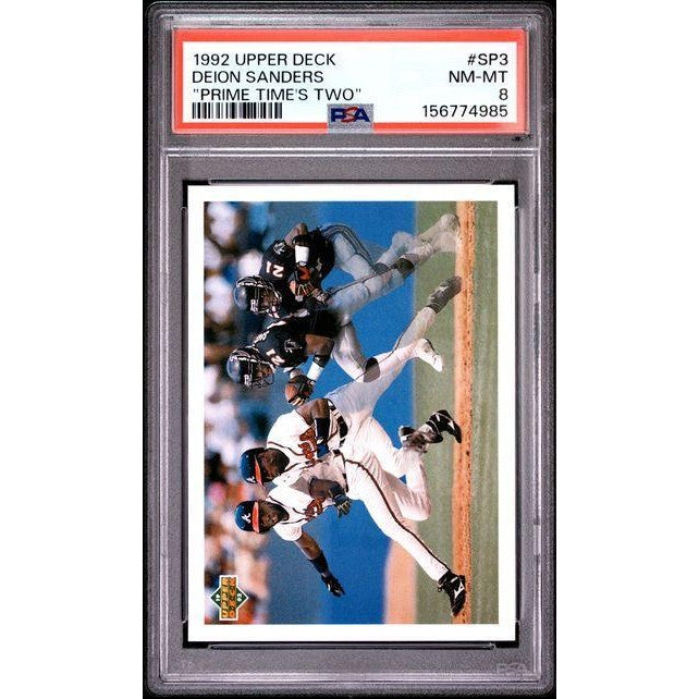 1992 Upper Deck #SP3 Deion Sanders "Prime Time's Two" PSA 8