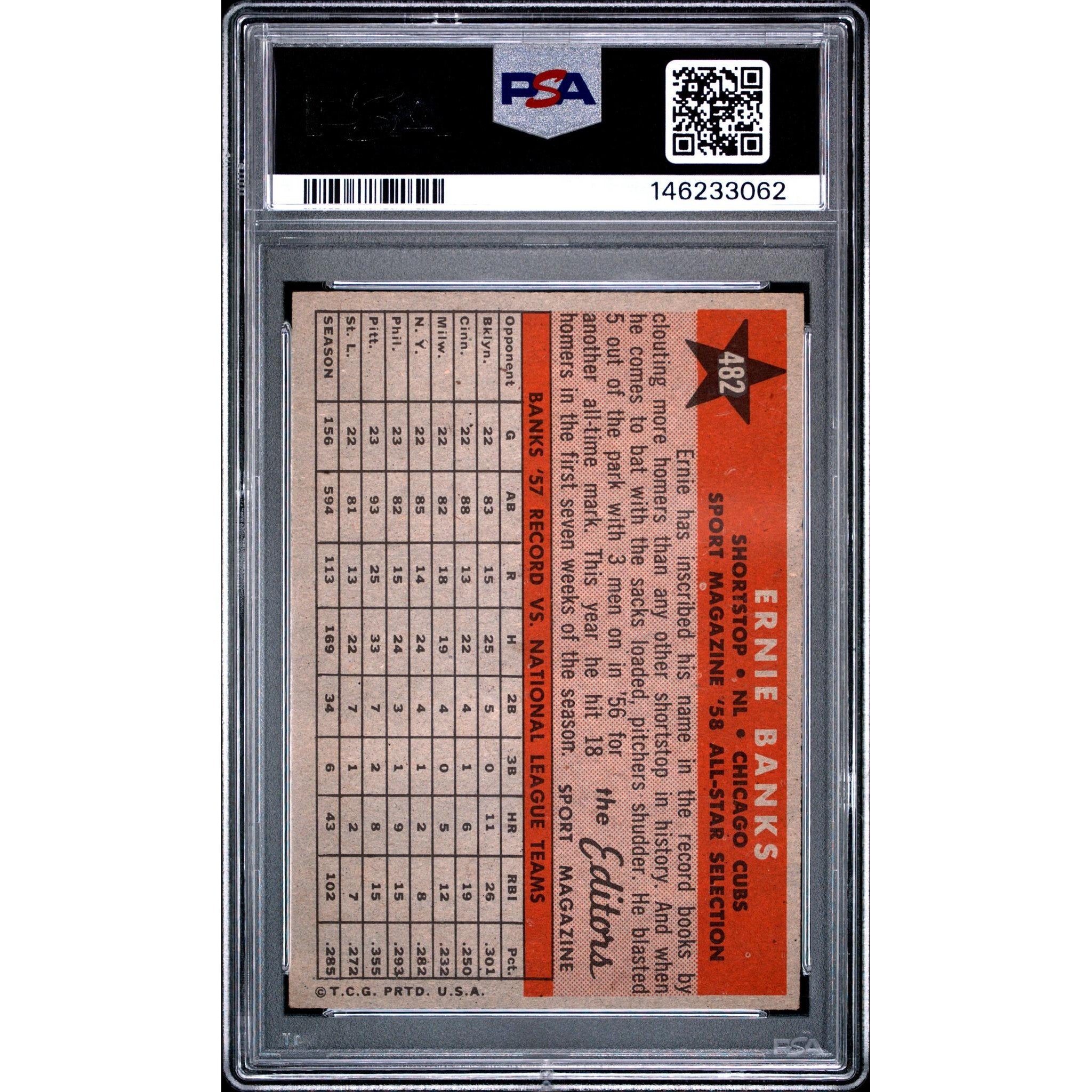 Ernie Banks 1958 Topps All Star #482 PSA 4