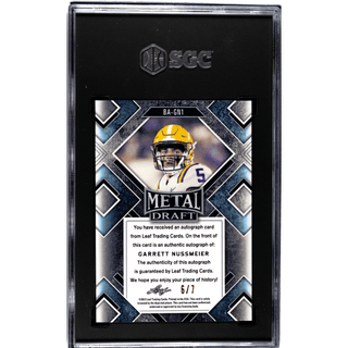 Garrett Nussmeier 2022 Leaf Metal Draft Autographed Green Wave #BA-GN1 SGC 9.5