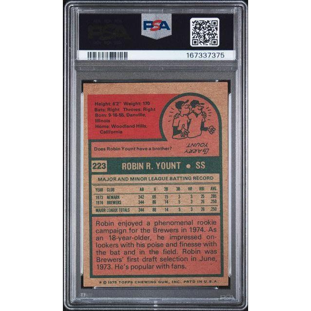 1975 Topps Robin Yount #223 PSA 4