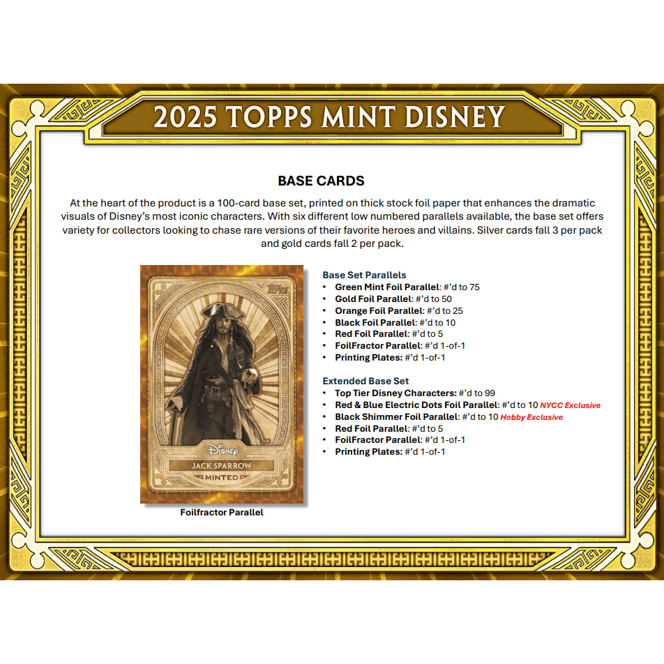 2025 Topps Disney Mint Hobby Box 2025 Topps Disney Mint Hobby Box