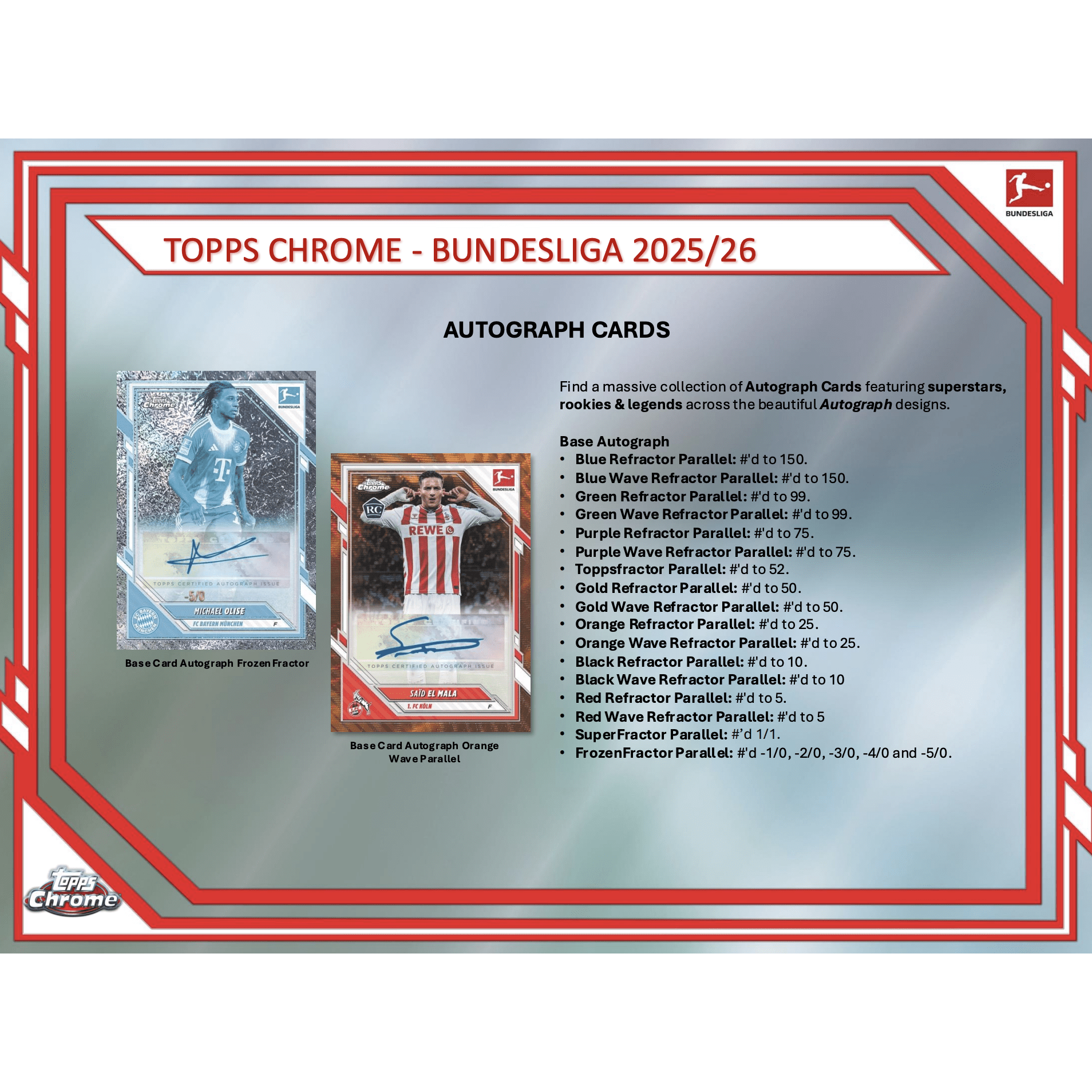 2025-26 Topps Chrome Bundesliga Soccer Hobby Pack
