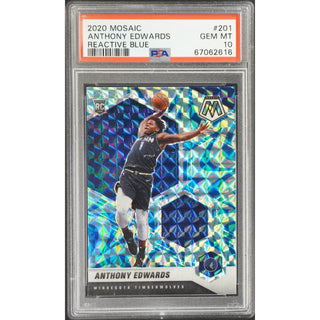 Anthony Edwards 2020 Mosaic Reactive Blue #201 PSA 10