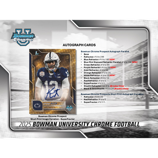 2025 Bowman Chrome University Football Breaker's Delight Box