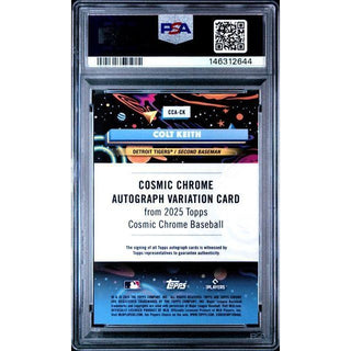Colt Keith 2025 Topps Cosmic Chrome #CK Auto-Gold Interstellar #CK PSA 10