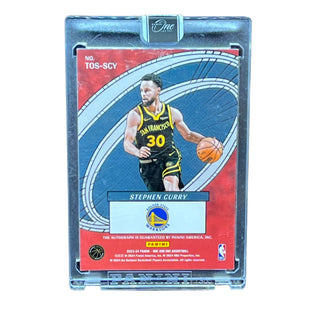 Stephen Curry 2023-24 Panini One and One Auto #TOS-SCY – On-Card Autograph /49