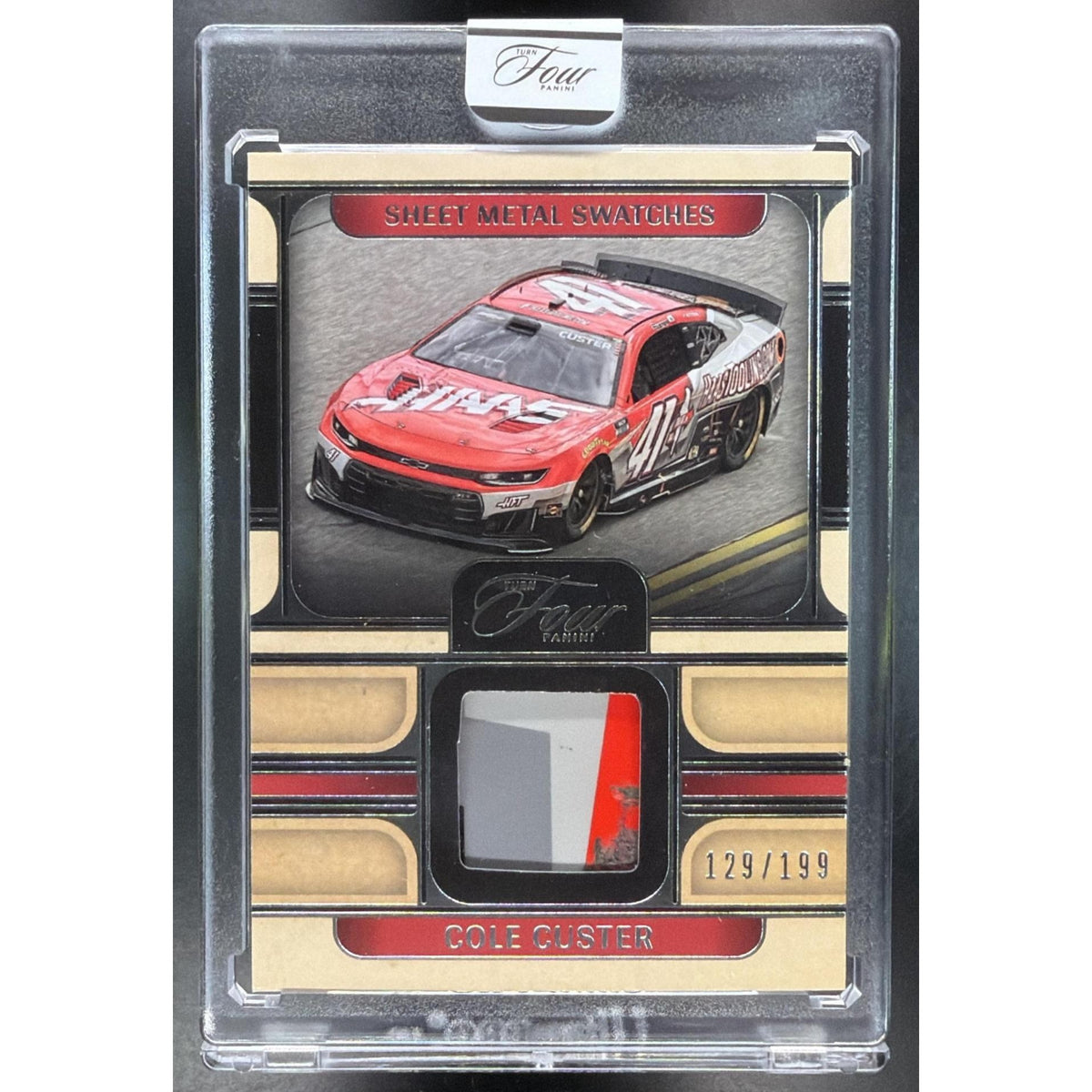 2026 Panini Four Racing Cole Custer #SM-CCS Sheet Metal Swatches 129/199 Non-Graded
