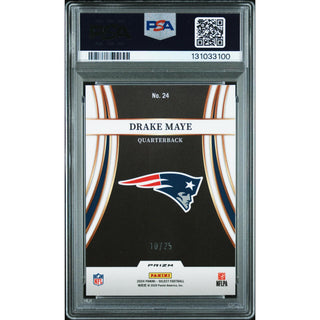 Drake Maye 2024 Select Turbocharged Tie-Dye Prizm #24 – PSA 10