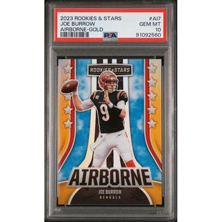 Joe Burrow 2023 Panini Rookies & Stars Airborne Gold #AI-7 PSA 10 #05/10