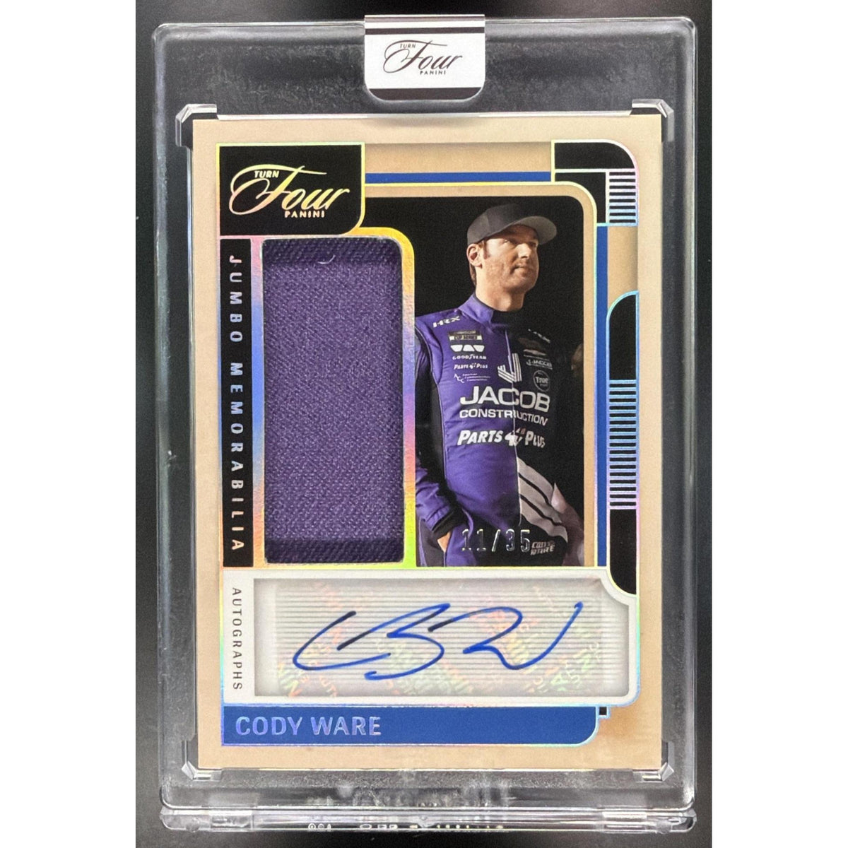 2026 Panini Turn Four Racing Cody Ware #JM-CWR Jumbo Memorabilia Auto Numbered11/35 - Non-Graded