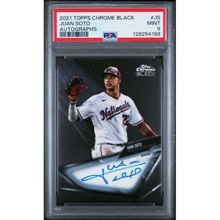 Juan Soto 2021 Topps Chrome Black Autographs #JS PSA 9