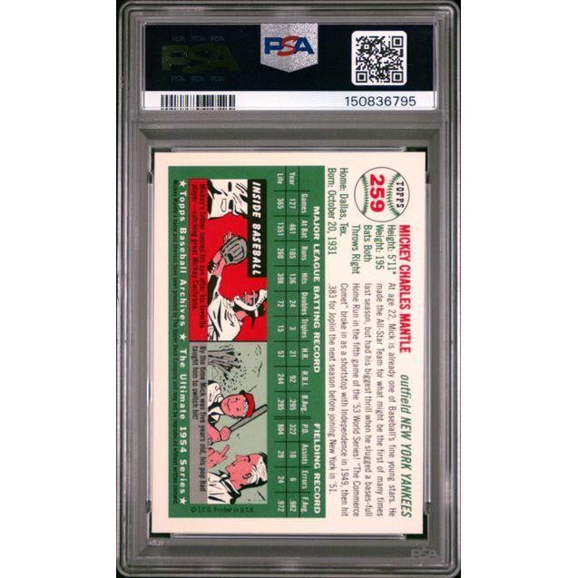 Mickey Mantle 1994 Upper Deck All Time Heroes 1954 Archives #259 PSA 9
