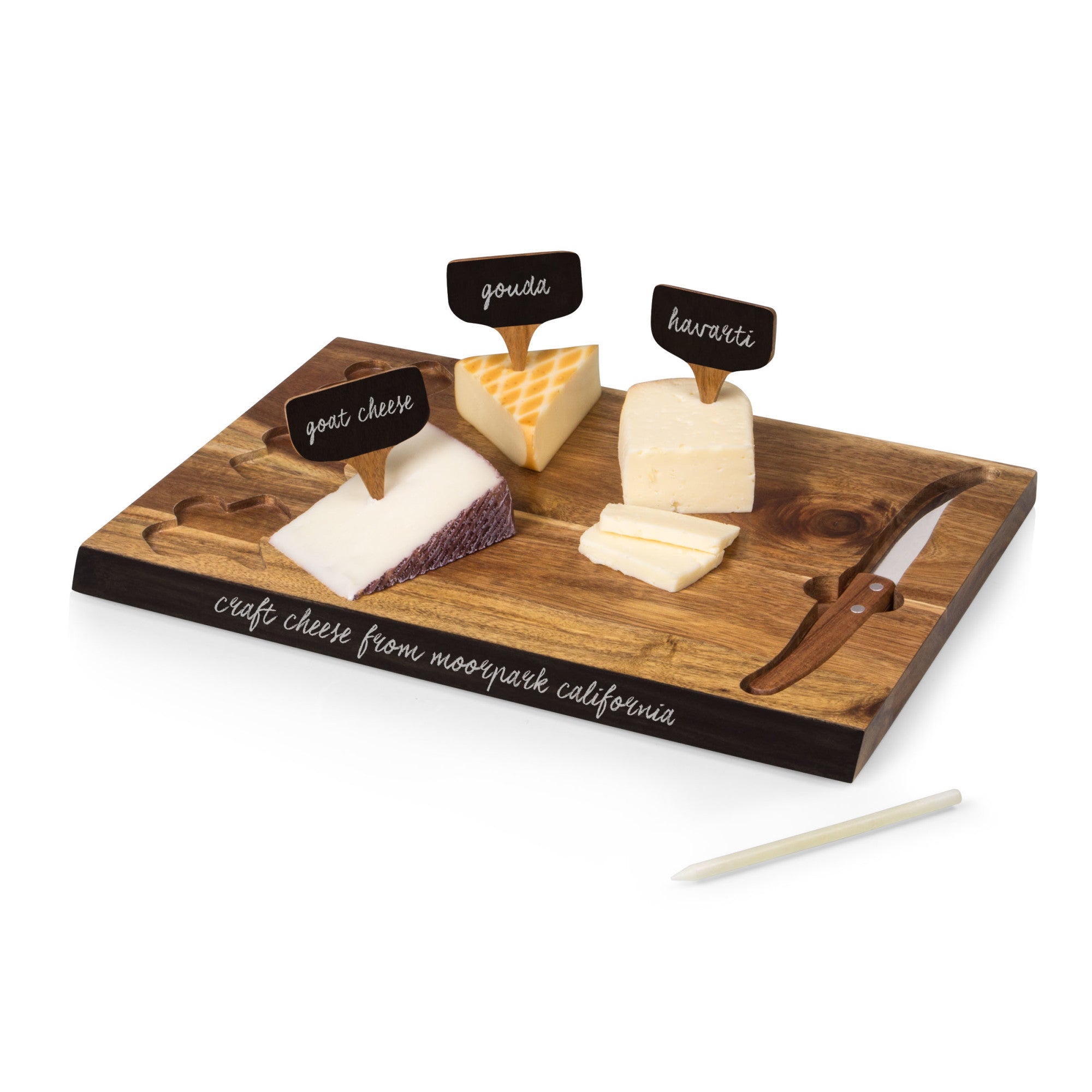 NC State Wolfpack - Delio Acacia Cheese Cutting Board & Tools Set