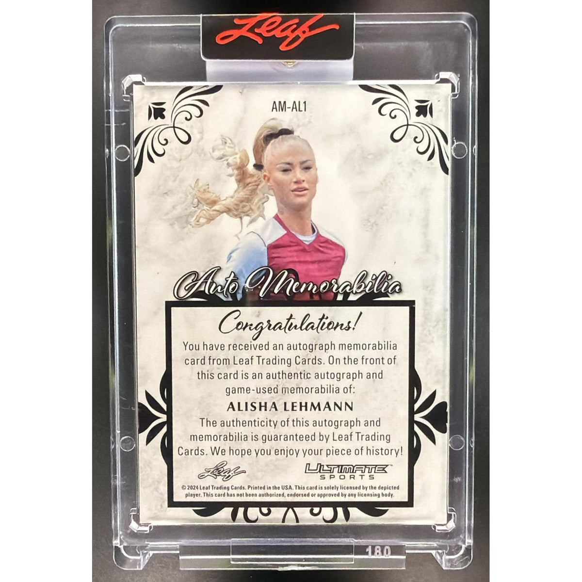 Alisha Lehmann 2024 Leaf #AM-AL1 Non-Grade Auto Numbered 2/8