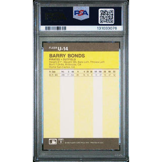 Barry Bonds 1986 Fleer Update #U-14 – PSA 8