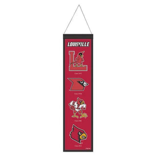 Louisville Cardinals College Vault Wool Banner – 8" x 32"