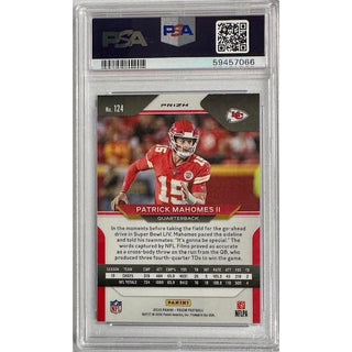 Patrick Mahomes II 2020 Panini Prizm #124 Blue Prizm PSA 9
