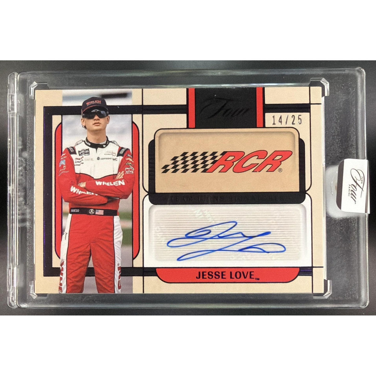 2026 Panini Four Racing Jesse Love #TM-JLV Teams Icon Signatures 14/25 Non-Graded