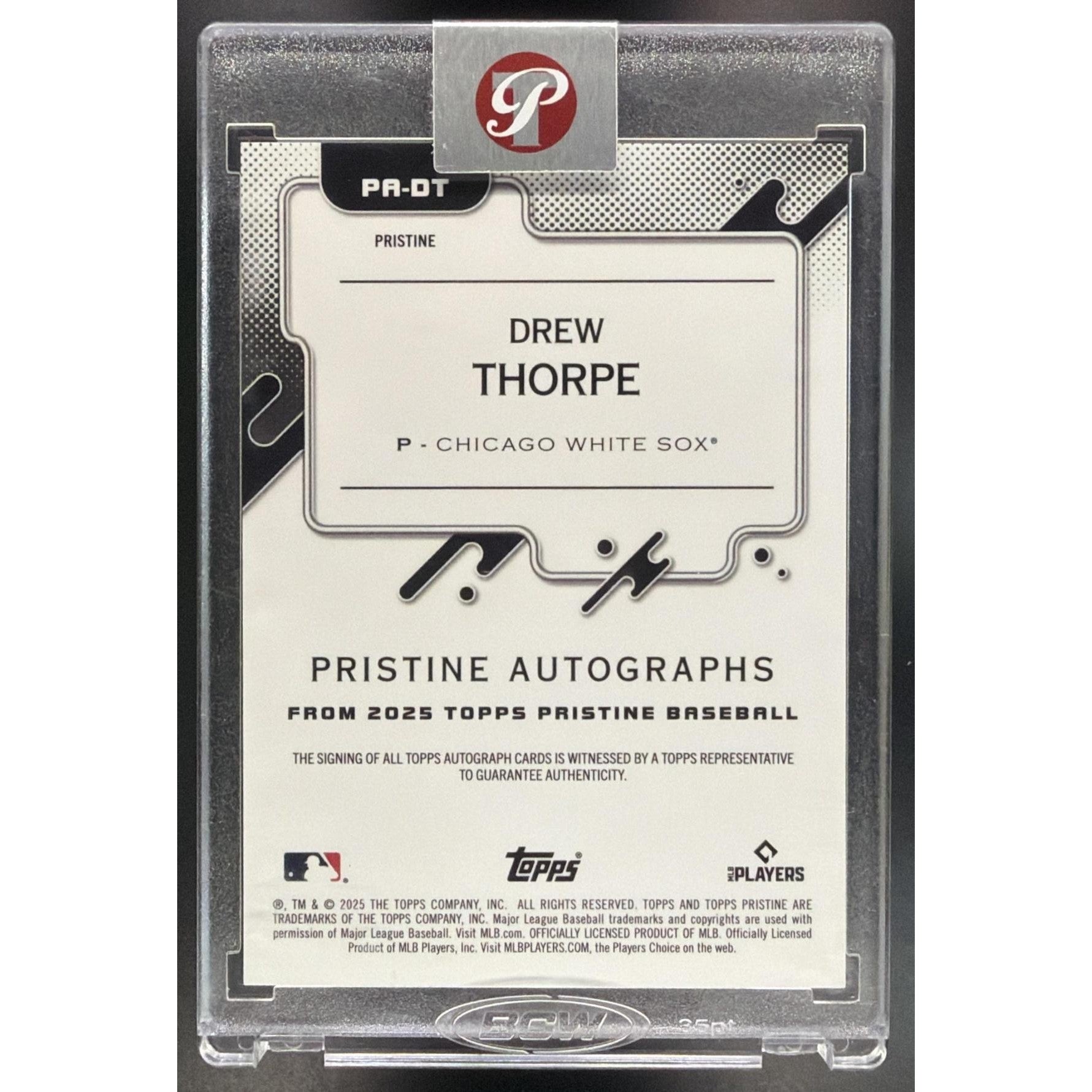 Drew Thorpe 2025 Topps Pristine Autograph #PA-DT Non-Graded Auto #22/50