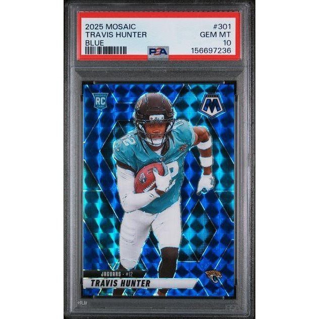 2025 Mosaic Travis Hunter Blue 79/99 #301 PSA 10