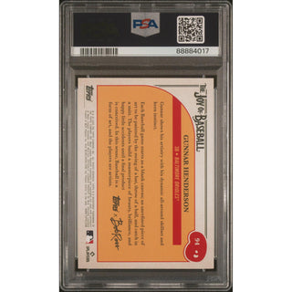 Gunnar Henderson 2023 Topps X Bob Ross Indian Yellow #94 PSA 9