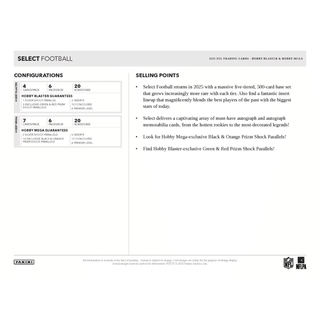 2025 Panini Select Football Hobby Blaster Box Green & Red Prizm Shock