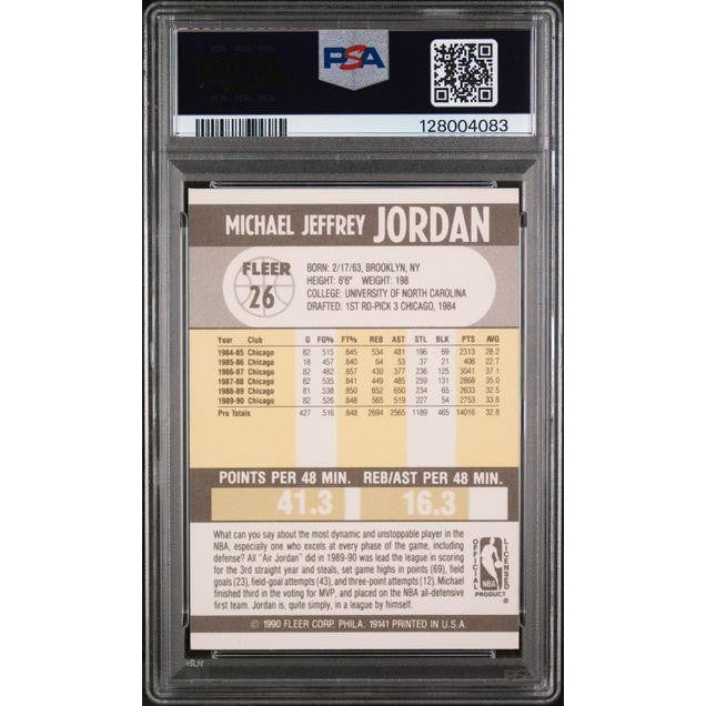 Michael Jordan 1990 Fleer #26 PSA 9