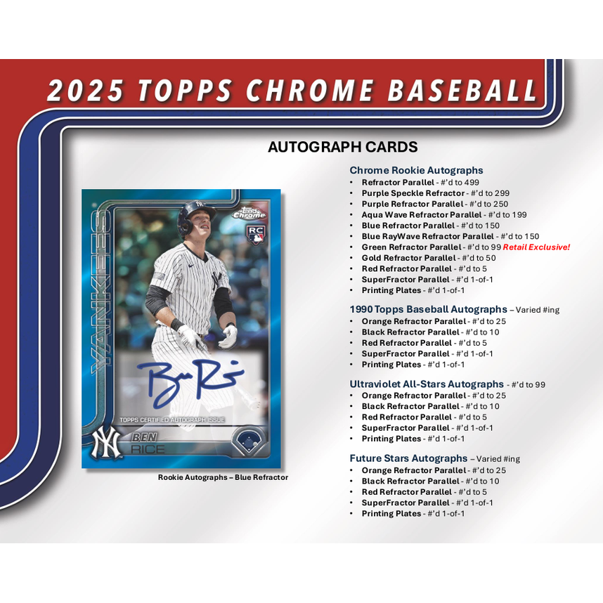 2025 Topps Chrome Baseball Hobby Pack
