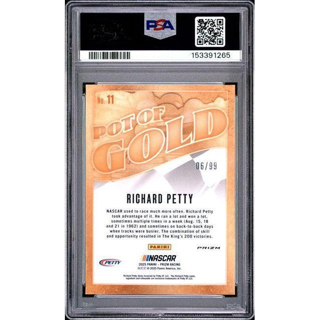 Richard Petty 2025 Prizm NASCAR Pot Of Gold Red Prizm #11 PSA 9